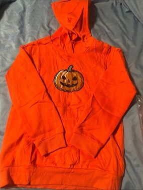 Kids Orange Pumpkin Hoodie Sweatshirt - Brand: